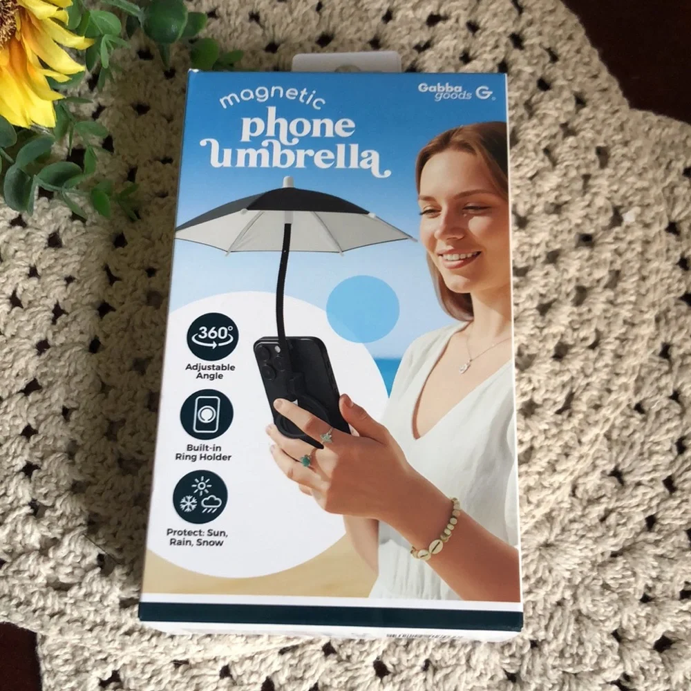 Magnetic Phone Umbrella - Black